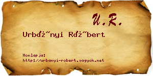 Urbányi Róbert névjegykártya
