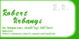 robert urbanyi business card